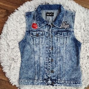Blue Age Denim Vest with Embroidered Patches